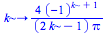 proc (k) options operator, arrow; 4*(-1)^(k+1)/((2*k-1)*Pi) end proc